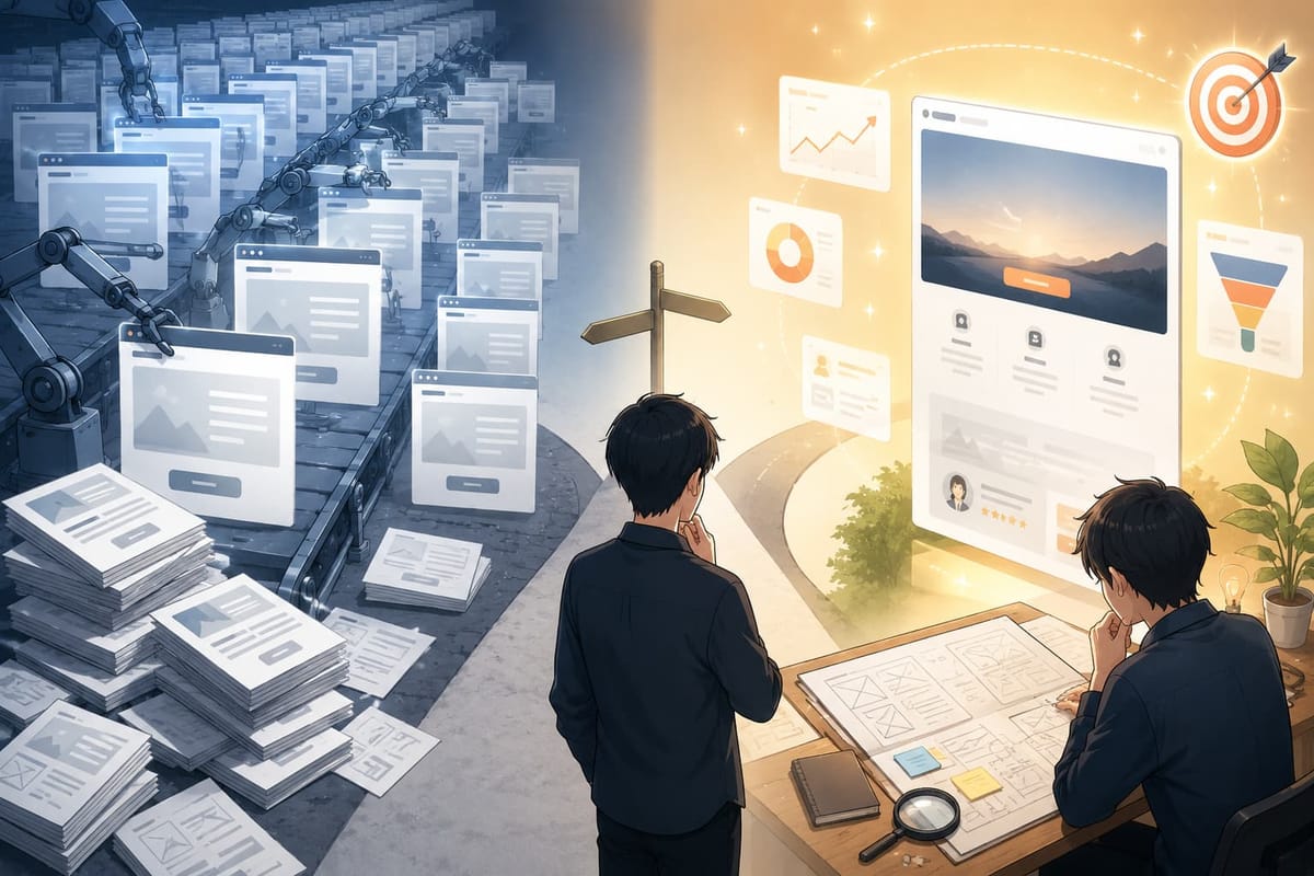 AIでLPは量産できる。でも”成果が出るLP”は逆に減っている｜「制作力の時代」から「判断力の時代」へ